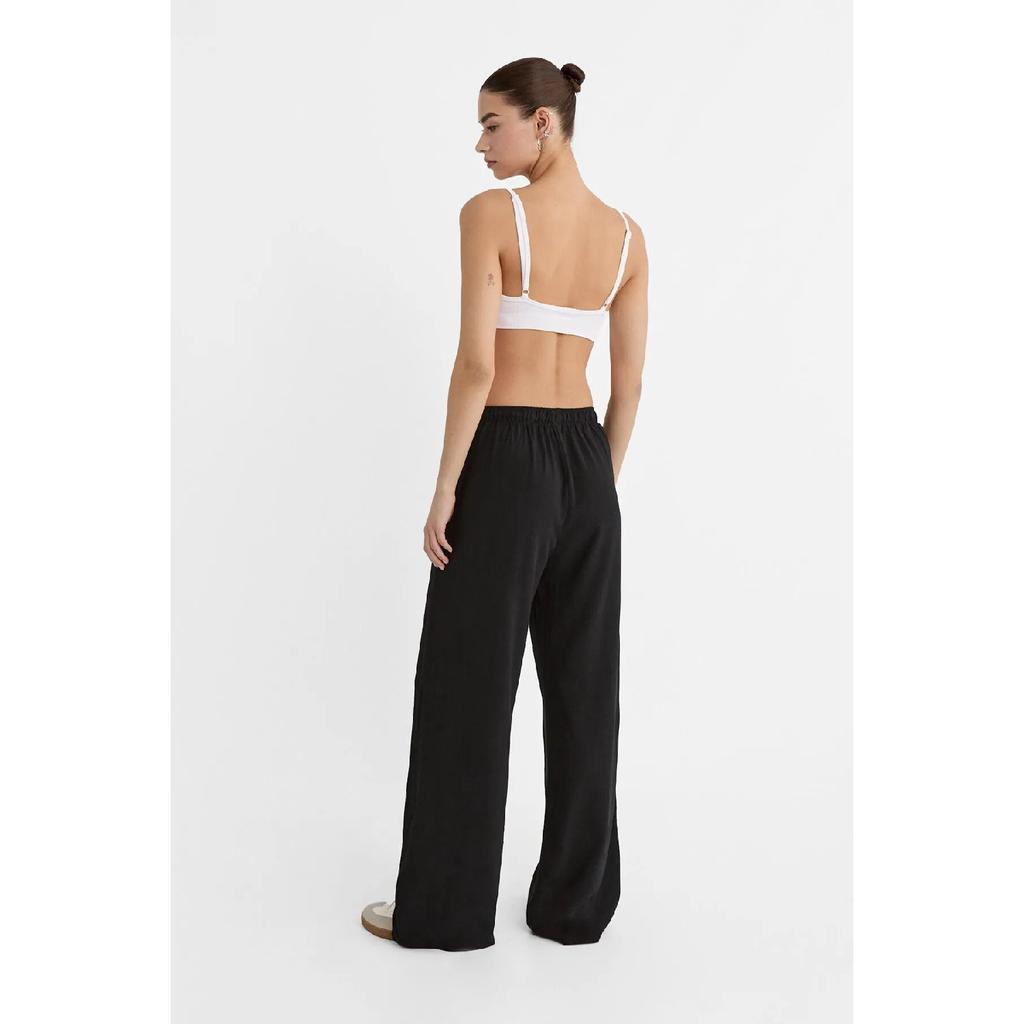 Linen Loose Cut Palazzo Trousers Ecru