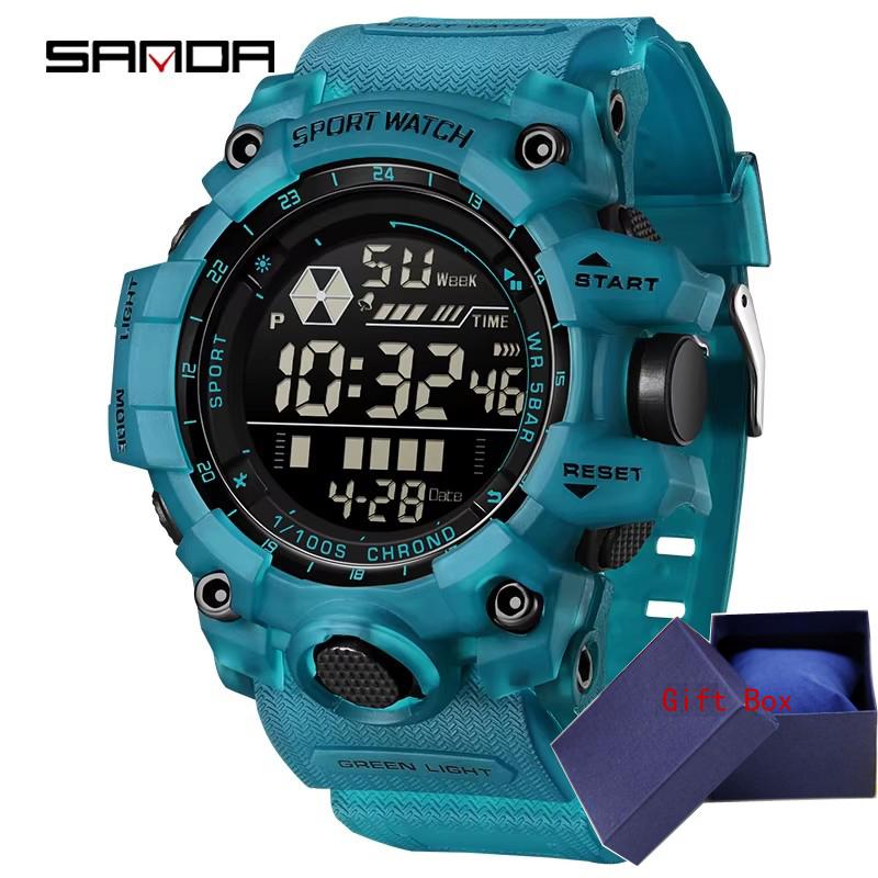 Fashion Sanda 6229 Top Brand Top Digital For Men Waterproof Luminous Outdoor Sports Watch Clock Simple Multifunction Male