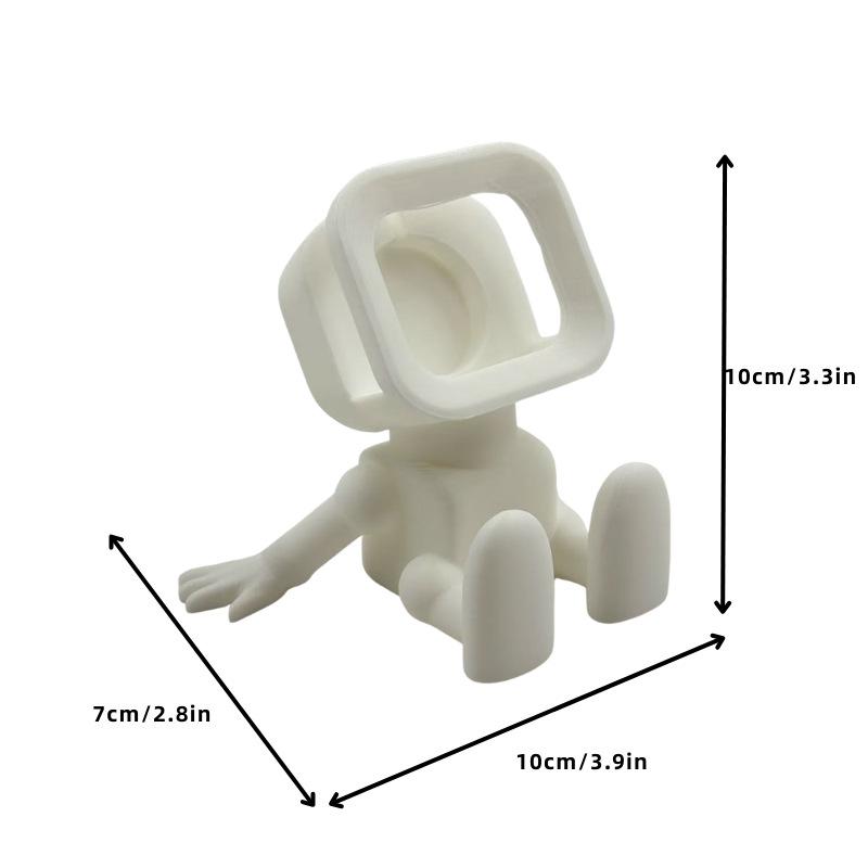 3D Printed Robot Smart Watch Charging Dock Cute Desktop Holder With Cable Storage Slot Decorative Accessory