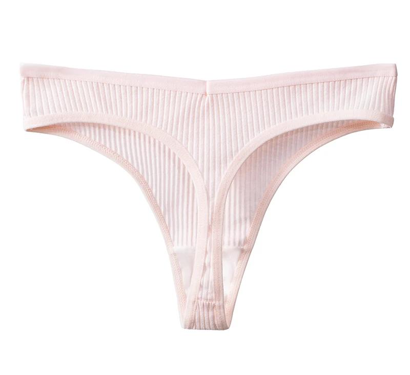 Women's Panties Cotton Breathable Thongs Striped Underwear Soft Skin-Friendly Lingerie Sports Cozy G-Strings