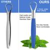 Adults Un-slip Handle Health Care Tongue Scraper Stainless Steel Tongue Cleaner Oral Care