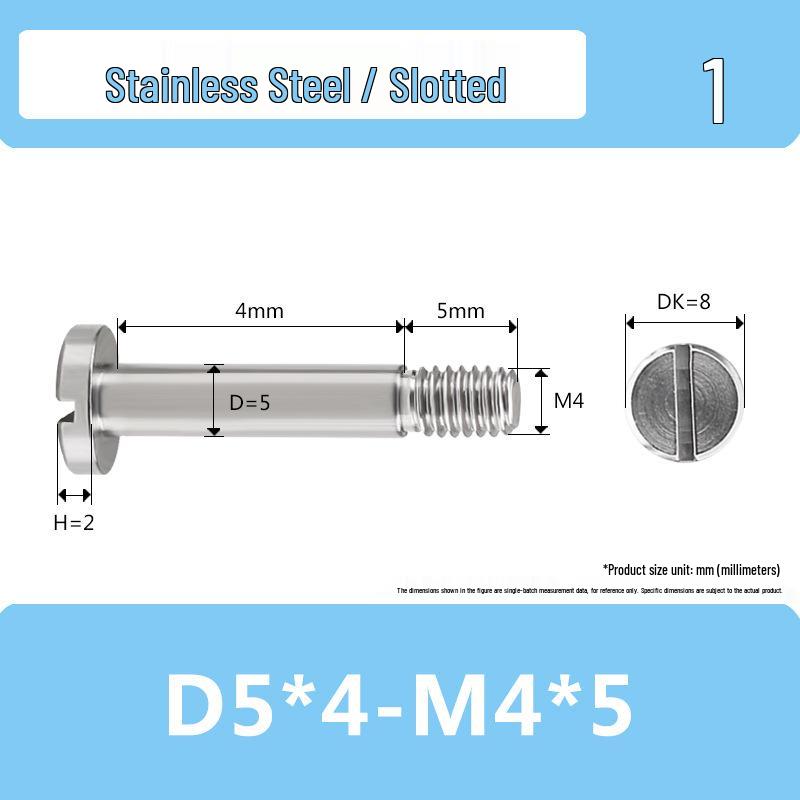 Винт-втулка с прорезью из нержавеющей стали M4*D5D6 с частичной резьбой и гладким стержнем