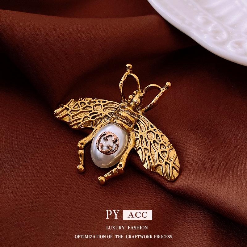 Винтажная Ретро Брошь Пчела Жемчуг Ювелирное Изделие - Классический Женский Модный Аксессуар