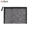 Stationery Makeup Handbags Transparent Grid Zipper Pencil Case Mesh Pen Bag Cosmetic Storage