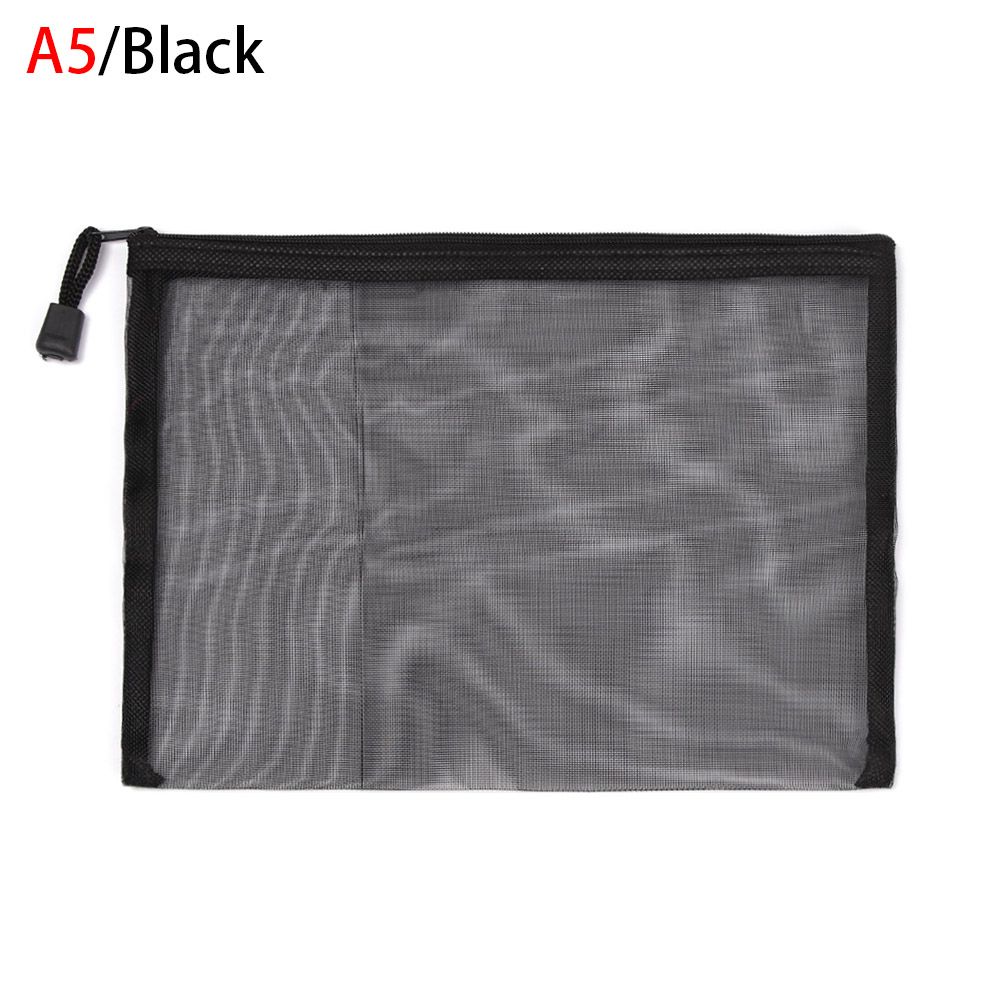 Handbags Cosmetic Stationery Zipper Pencil Case Mesh Pen Bag Transparent Grid Cosmetic Storage