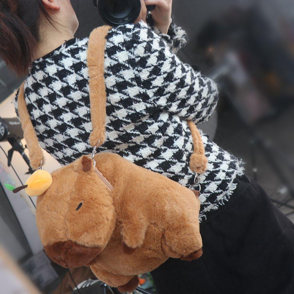 Плюшевый плюшевый рюкзак Capybara Capybara, плюшевая сумка большой вместимости, пара Capybara