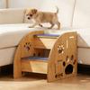 Лестница для собак для маленьких собак Деревянный пандус для домашних животных для кровати дивана автомобиля Нескользящая 2-ступенчатая лестница для маленького старого коротколапого щенка кошки