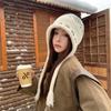 Fair Island knitted hat women's autumn and winter warm ear protection wool hat shows small face versatile big head circumference Lei Feng hat