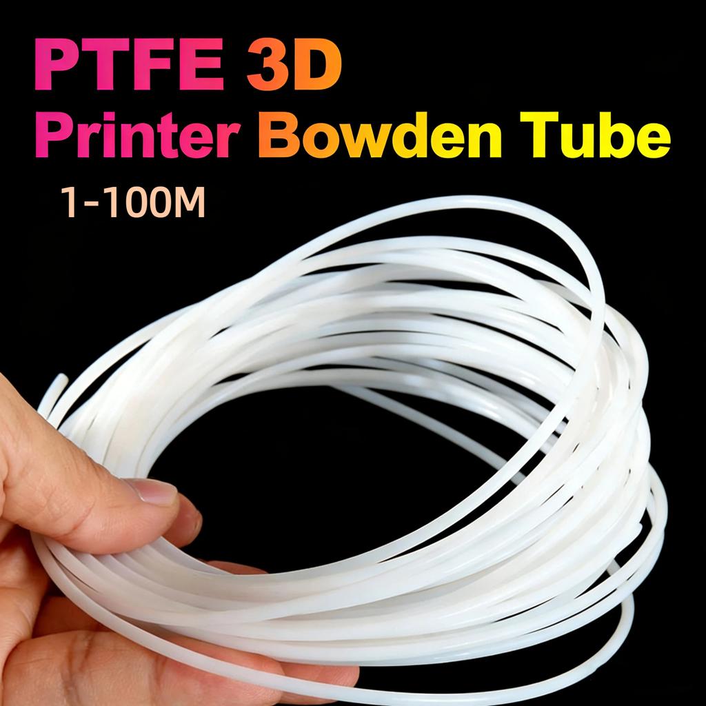 Трубка из ПТФЭ для 3D-принтера 1,75 мм Вн.Д. 2,5 мм Нар.Д. 4 мм Тефлоновая трубка Боудена для экструдера Совместима с большинством FDM 3D-принтеров Оптом 1-100 метров Расходомер воздуха 3