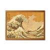 KINOWA Great Wave Off Wooden Painting Original Handmade Kit Hokusai Views of Made In Japan "The Kanagawa" Ukiyo-e Thirty-Six Mt. Mt.