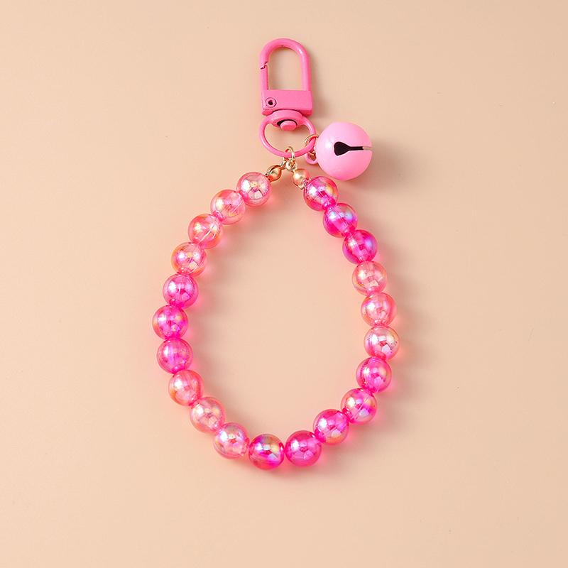 Cute Colorful Beaded Bracelet Key Chain Crystal Key Ring for Women Girl Handbag Pendant DIY Handmade Jewelry Gift