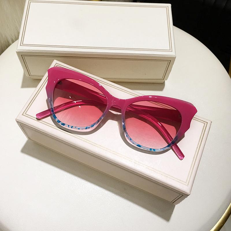 Солнцезащитные очки «кошачий глаз» ярких цветов, стильные градиентные очки Y2K, винтажные праздничные аксессуары, очки, неполяризованный модный аксессуар