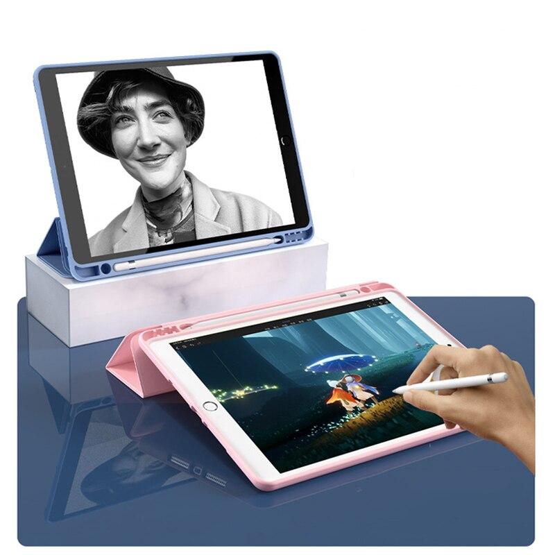 Чехол для iPad Pro 11 10,5 Air 3 Smart Cover 2019 iPad 10,2 8th 9,7 Mini 4 5 с подставкой для карандашей 5-го, 6-го поколения