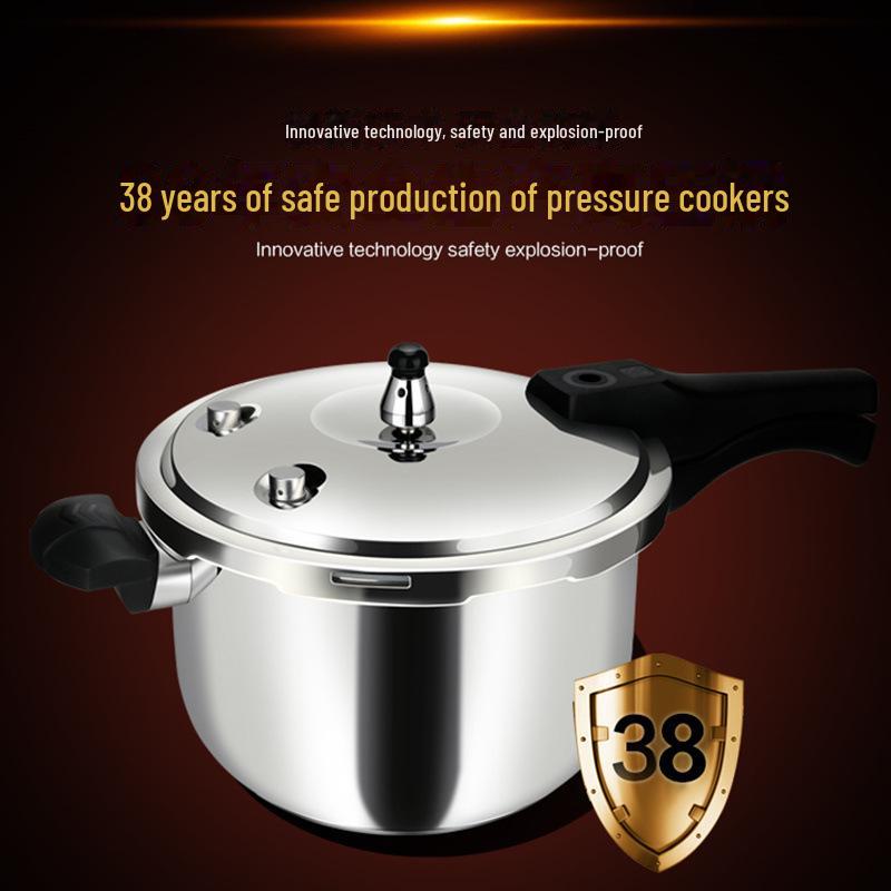 Durable 304 Stainless Steel Pressure Cooker for Gas, Open Flame, and Induction Cooktops