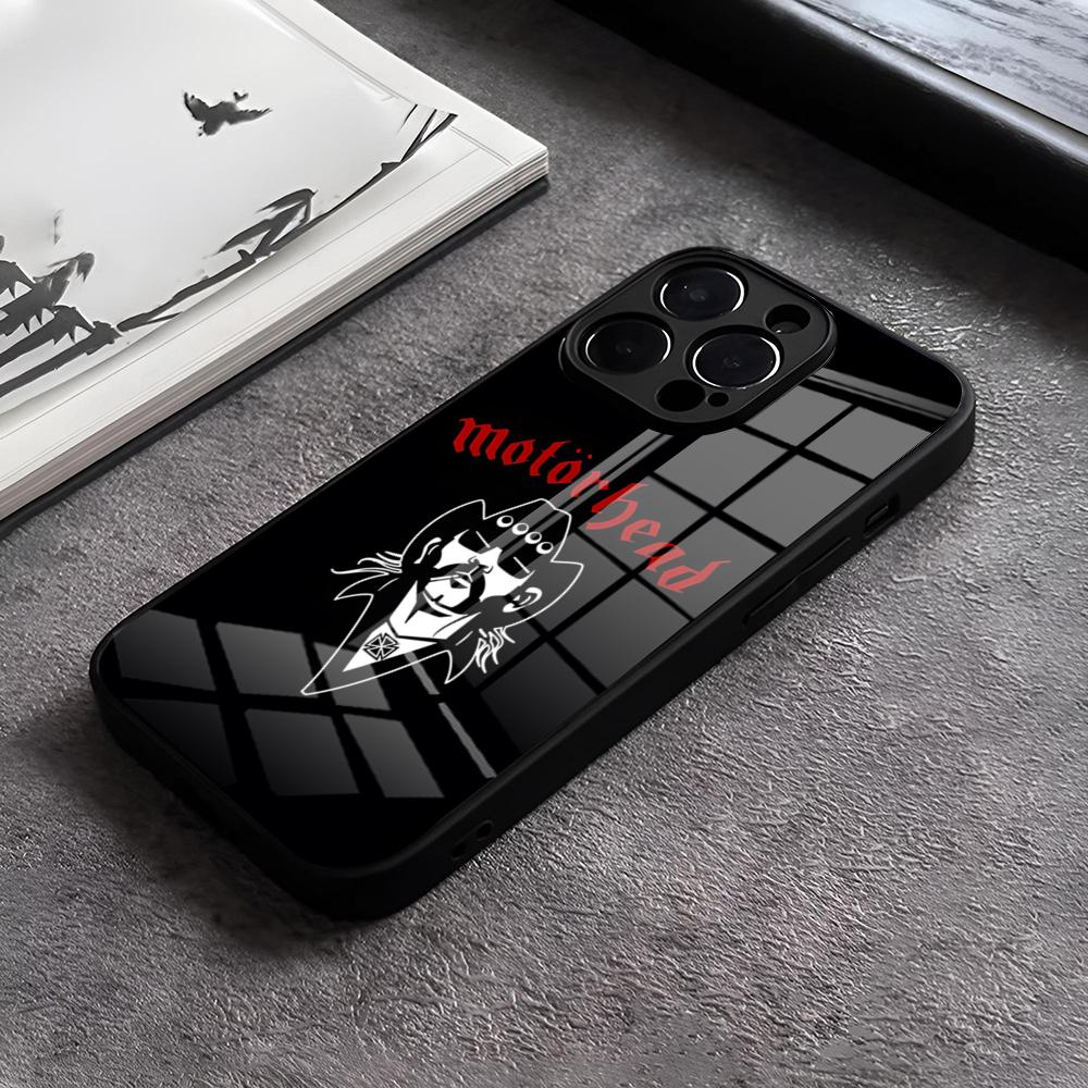 Чехол для телефона M-motorheades Band Для IPhone 17 15 Pro Max 12 16 14 Plus 11 13 Pro X XR XS 7 8 Plus SE Стеклянная крышка