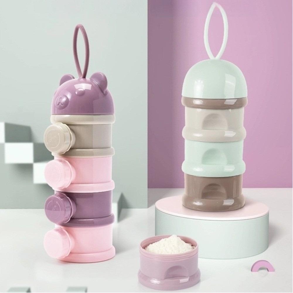 4 Layer Milk Powder Box Multiple Openings Milk Powder Bottles Cartoon Infant Baby Food Storag Box
