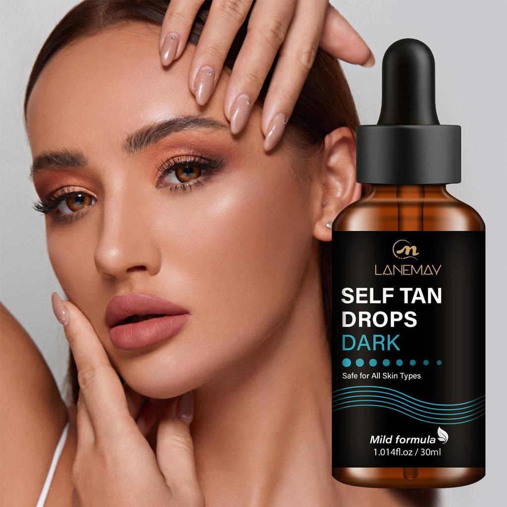 Self Tan Drops Dark-Easy For Daily Care, Gradually Healthy Skin Tone-No Need For Sunlight-Suitable For All Skin Types, 30ml