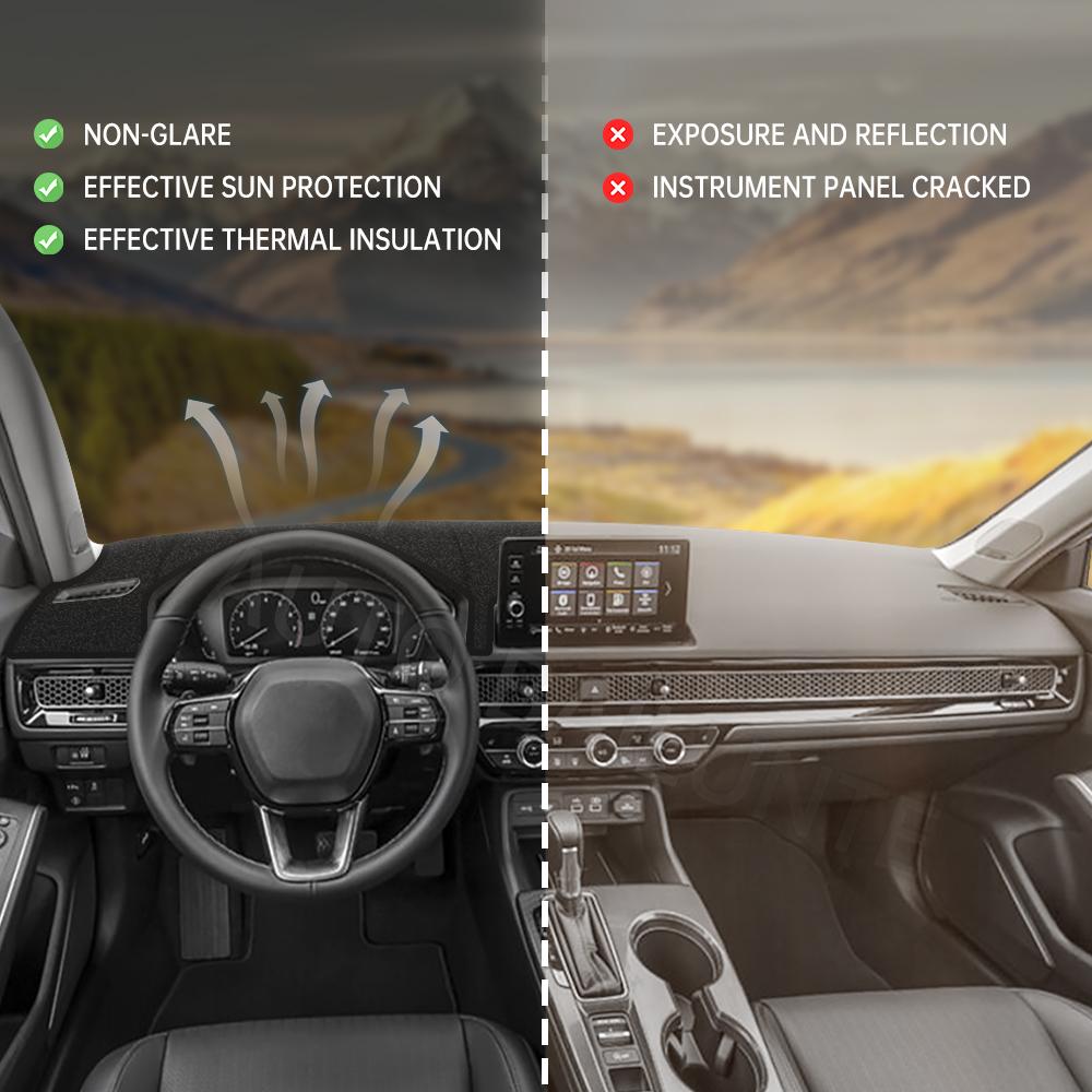 Для Honda Civic 11th Gen 2022 2023, коврик для приборной панели автомобиля, солнцезащитный козырек, коврик для приборной панели, ковер