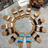 Summer Square Head Slippers Women's New Fashion Casual Flat Bottom Cool Slippers Student Beach Slippers
