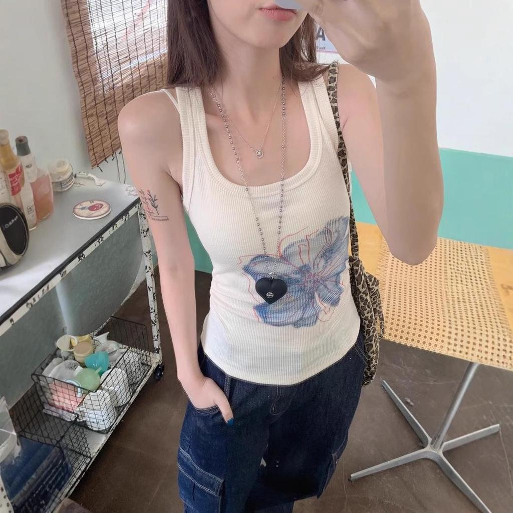 Майка с цветочным принтом Sweet Spice - Женская шикарная летняя в корейском стиле