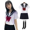 Sailor Authentic Full Set Black High School High Junior High School JK School Student For Cute Cosplay Loose School Large Short Cosplay [BeLoved]