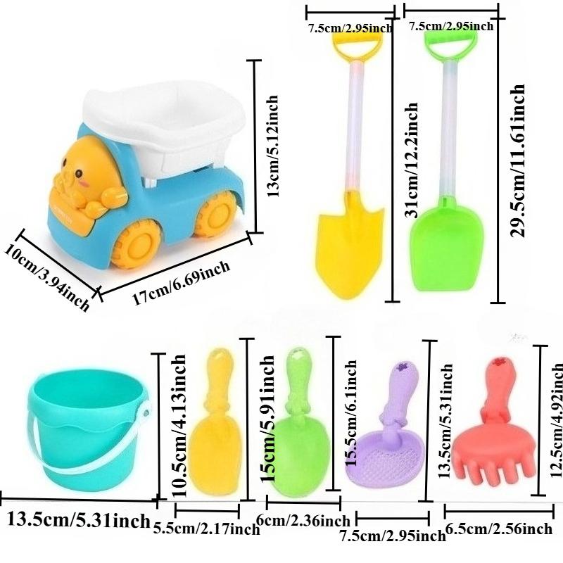 24 шт. Пляжные игрушки Набор игрушек для песка Детские игрушки для песочницы Водяное колесо Набор пляжных инструментов Ведро Лейка Самосвал Формочки для малышей