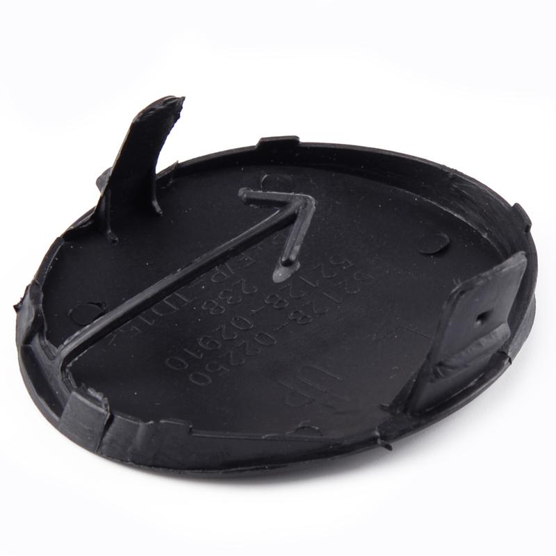 1 Pair Left & Right Front Bumper Tow Hook Cover Cap 52128-02910 Black Plastic Fit for Toyota Corolla 2007 2008 2009
