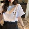 Cotton Short-sleeved T-shirt Female Summer Student Korean Style Loose Half Sleeve Fashion Printed Blouse