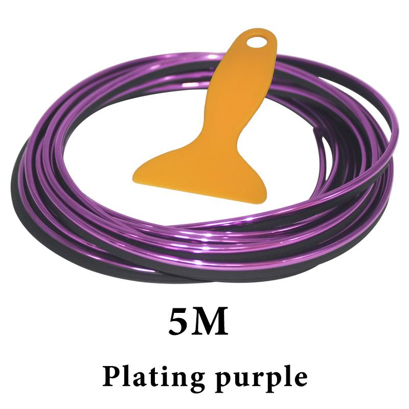 1pcs Car Moulding Decoration Flexible Strips Universal 5M Interior Auto Mouldings Car Cover Trim Dashboard Door Car-styling Red