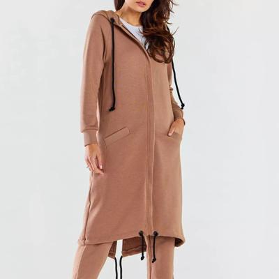 Женский модный повседневный кардиган-жакет однотонного цвета с длинными рукавами