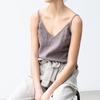 Cotton Linen Women Spaghetti Strap Vest Summer Vintage Loose All Match Simple 5 Colors Female Tops