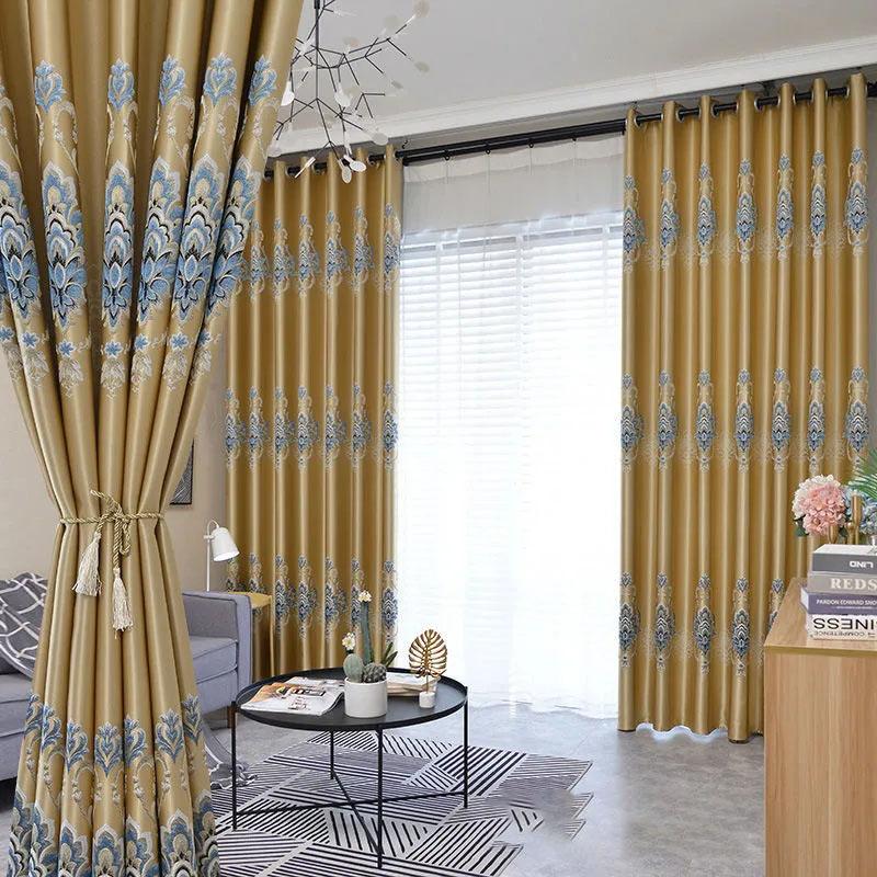 Занавеска для дома, затемняющая занавеска для гостиной, французская занавеска на окно, разделенный балкон, солнцезащитный крем, утолщенные жаккардовые шторы, карниз