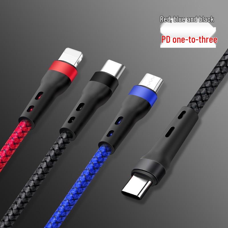 Кабель для быстрой зарядки PD100W 3-в-1 для iPhone 15, Android и устройств LeEco