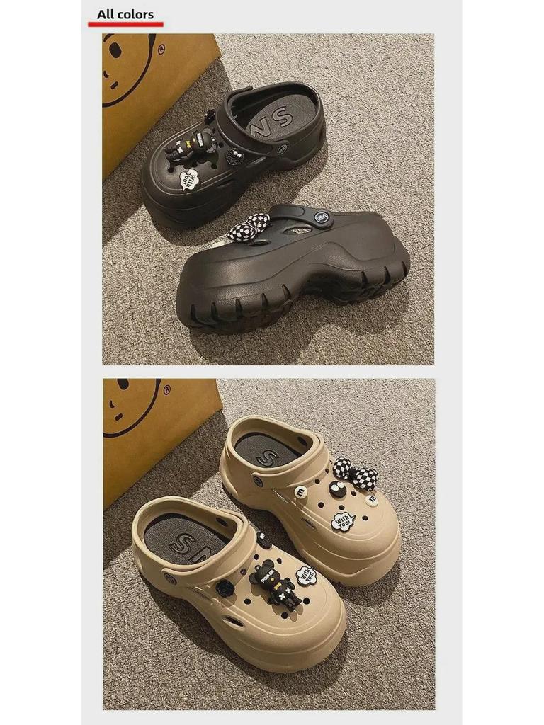 Женские пляжные тапочки EVA 2024 года на толстой подошве с нескользящим закрытым носком