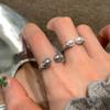 Light Luxury High-End Zircon Pearl Open Ring, Women'S Gentle Niche Fashion Temperament Commuting Versatile Ring Ring
