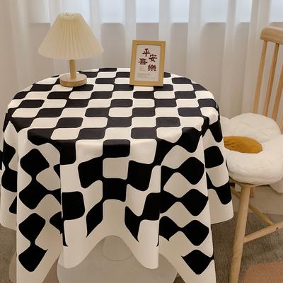 Круглая скатерть в шахматном порядке Ins Nordic Wind Light Luxury Advanced Sense Table Fabric Tea Table Mat Student Book Tablewear