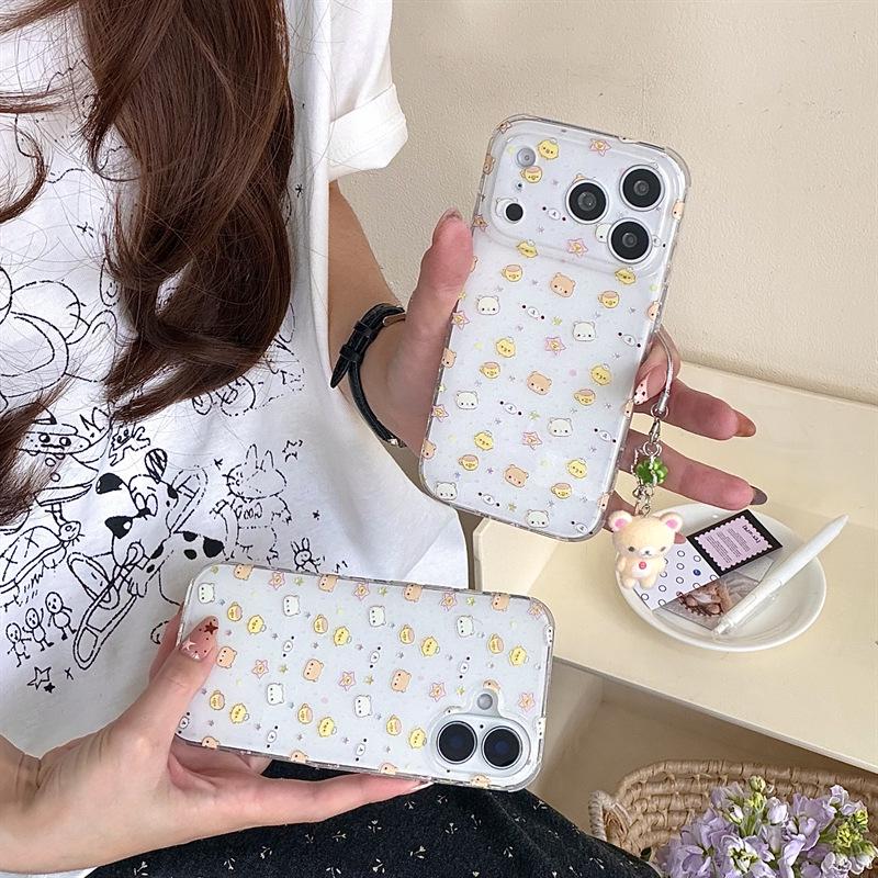Милый чехол Rilakkuma с цыпленком для iPhone 16/15 Pro Max/14/13