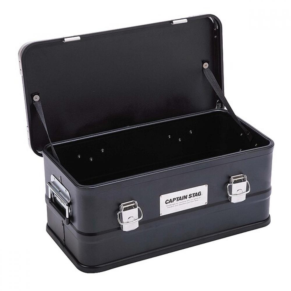 Captain Stag Outdoor Container Black Aluminum Box 30l With Handle Stacking Uw 1549