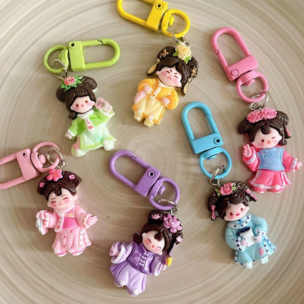 Ancient Style Cartoon Keychain Chinese Style Hanfu Girl Pendant Girls