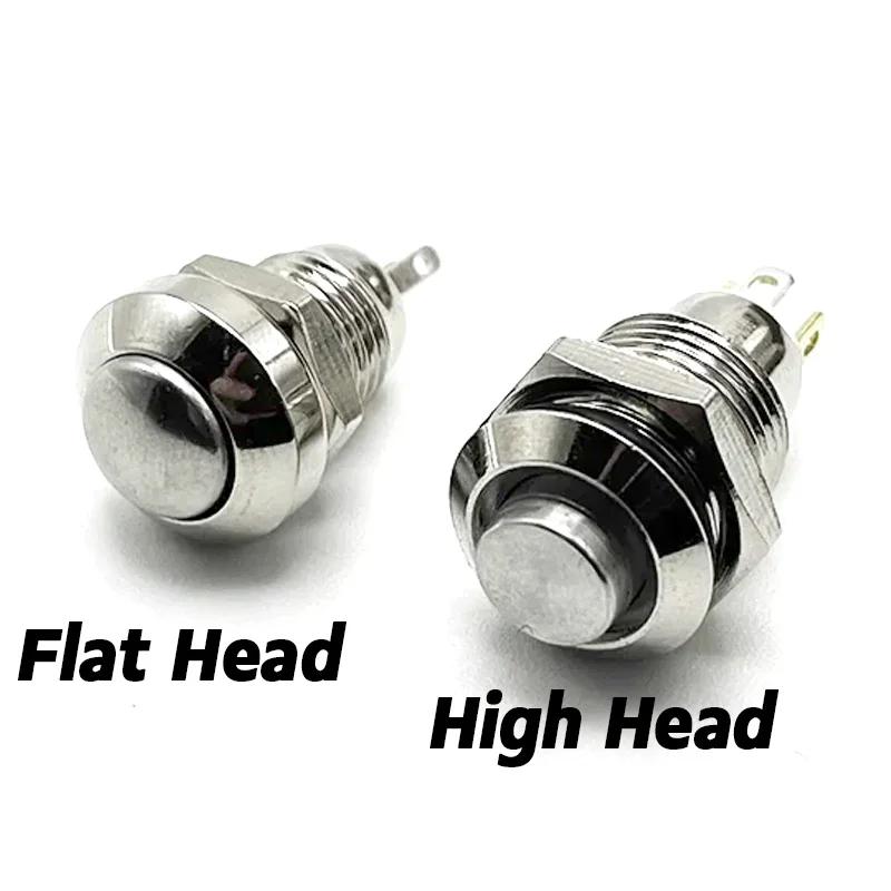12/16/19/22mm Waterproof Metal Button High Flat head Switch LED Light Momentary Latching 12V 24V 220V Various Colors To Choose Switches4