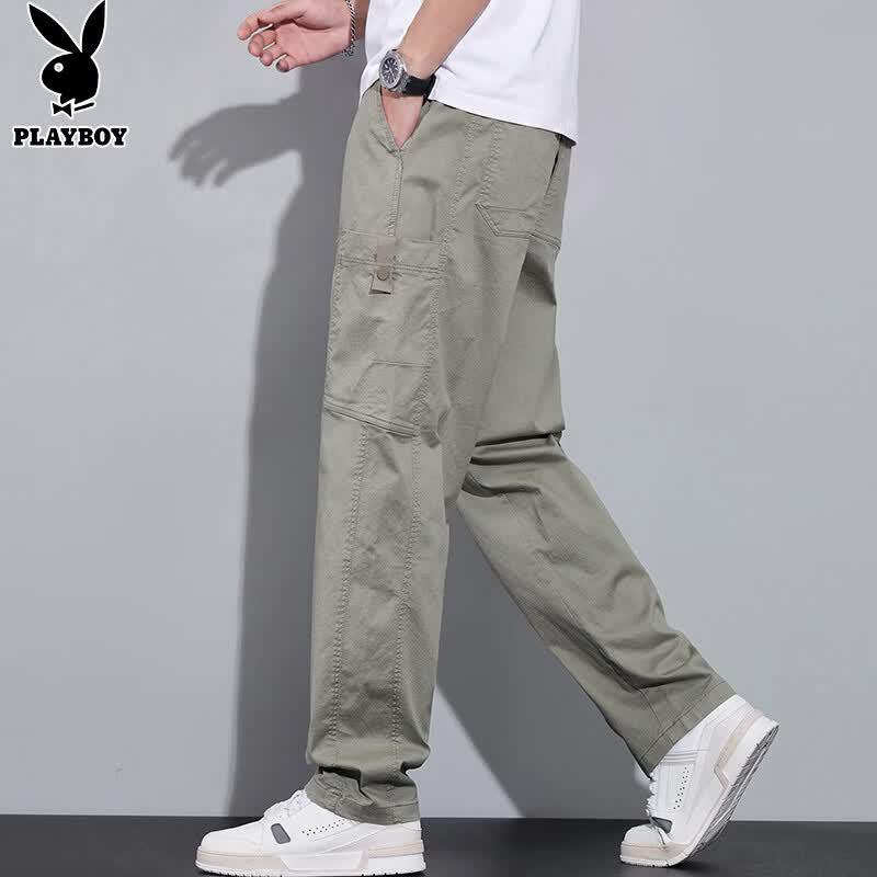 PLAYBOY Men's Straight-Leg Cargo Casual Pants