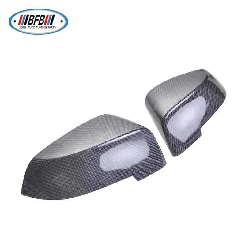 Glossy Black Mirror Cover for BMW 5 Series F10 2014 Years + Carbon Fiber Replacement Side Mirror Cover