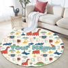 Custom Name,Cute Cartoon Dinosaur pattern round rug,Carpet Rug for Living Room Bedroom Playroom ,Non-slip Floor Mat,Holiday Gifts and Birthday Gifts.