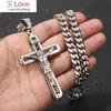 Stainless Steel Crucifix Jesus Cross Necklace Pendant Multilayer Jesus Christ Crucifix Necklaces With 24 ''Chain Top Quality