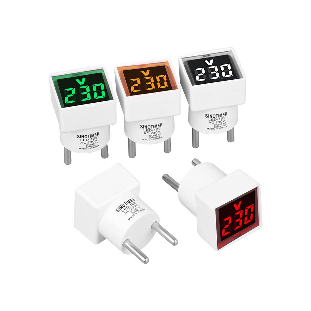 AC 50-500V Universal Square LED Digital Voltmeter Voltage Meter EU Plug Socket AC Voltmeter Tester Detector 220V/230V