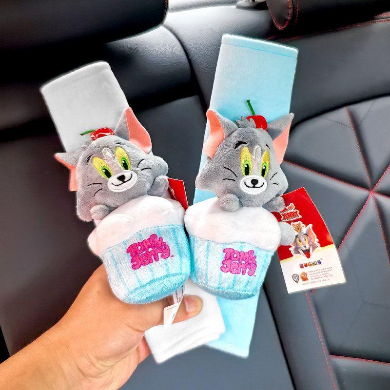 New Car Seatbelt Shoulder Pads Tom and Jerry Cat Car Decorations Car Seatbelt Protective Covers