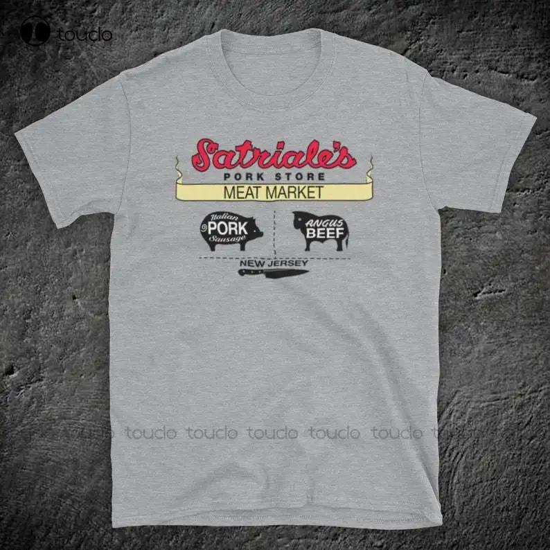 Sopranos Satriales Meat Market Pork Store Sign Gangster Tv Show Unofficial Unisexs TShirt Digital Printing Tee Shirts Custom Gift
