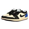 Jordan Air Jordan 1 Дышащие Низкие Винтажные Баскетбольные Кроссовки Мужские Бежевый Черный Синий HQ3437-101(Команда6-)