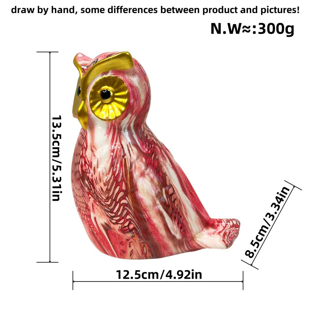 Modern Minimalist Water Best Transfer Printing Owl Ornaments Resin Crafts Home Use Living Room TV Cabinet Exhibition Hall Decoration Supplies