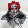 1 шт. Хэллоуин Имитация Цветка Косплей Реквизит Для Женщин Девушек Головной Убор Костюм Косплей Роза Ободок Кружево с Черной Вуалью